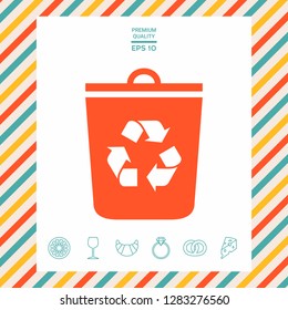 Trash can, recycle bin icon. Graphic elements for your design