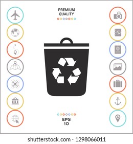 Trash can, recycle bin icon. Graphic elements for your design