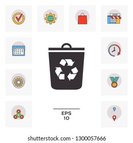Trash can, recycle bin icon. Graphic elements for your design