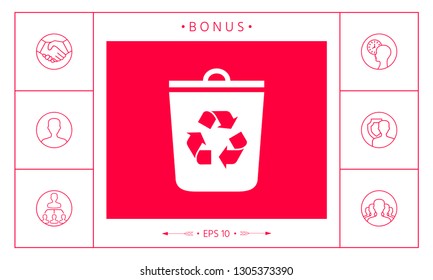Trash can, recycle bin icon. Graphic elements for your design