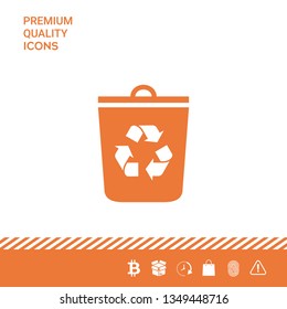 Trash can, recycle bin icon. Graphic elements for your design