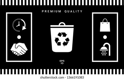 Trash can, recycle bin icon. Graphic elements for your design