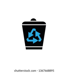 Trash Can Recycle Bin Icon Vector Flat Design