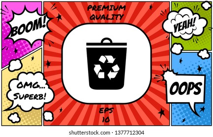 Trash can, recycle bin icon. Graphic elements for your design