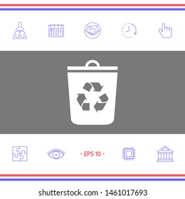 Trash can, recycle bin icon. Graphic elements for your design