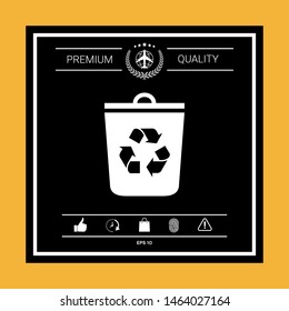 Trash can, recycle bin icon. Graphic elements for your design