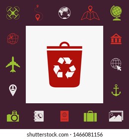 Trash can, recycle bin icon. Graphic elements for your design
