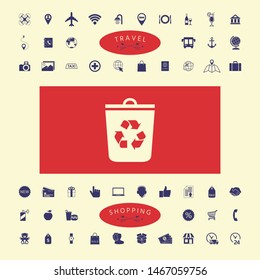 Trash can, recycle bin icon. Graphic elements for your design