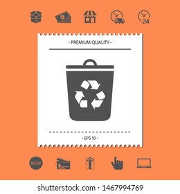 Trash can, recycle bin icon. Graphic elements for your design