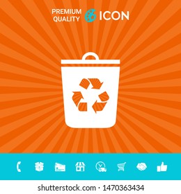 Trash can, recycle bin icon. Graphic elements for your design