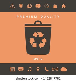 Trash can, recycle bin icon. Graphic elements for your design