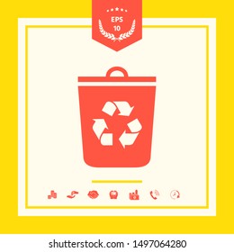 Trash can, recycle bin icon. Graphic elements for your design