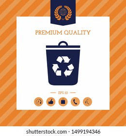 Trash can, recycle bin icon. Graphic elements for your design