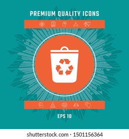 Trash can, recycle bin icon. Graphic elements for your design