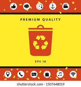 Trash can, recycle bin icon. Graphic elements for your design