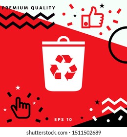 Trash can, recycle bin icon. Graphic elements for your design
