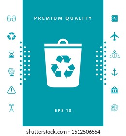 Trash can, recycle bin icon. Graphic elements for your design