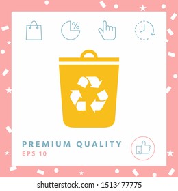 Trash can, recycle bin icon. Graphic elements for your design