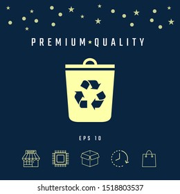 Trash can, recycle bin icon. Graphic elements for your design