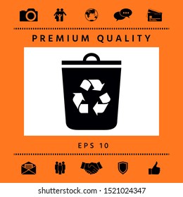 Trash can, recycle bin icon. Graphic elements for your design