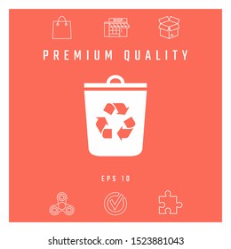 Trash can, recycle bin icon. Graphic elements for your design
