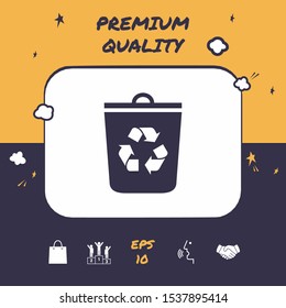 Trash can, recycle bin icon. Graphic elements for your design