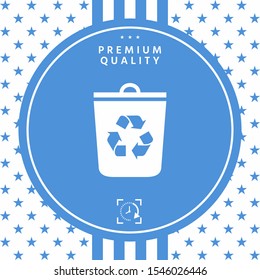 Trash can, recycle bin icon. Graphic elements for your design