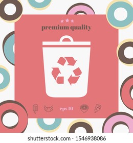 Trash can, recycle bin icon. Graphic elements for your design