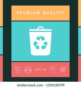 Trash can, recycle bin icon. Graphic elements for your design