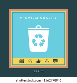 Trash can, recycle bin icon. Graphic elements for your design