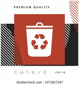 Trash can, recycle bin icon. Graphic elements for your design