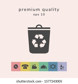 Trash can, recycle bin icon. Graphic elements for your design