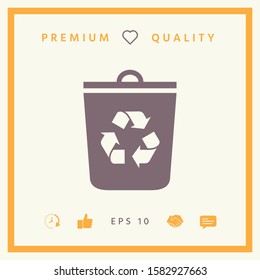 Trash can, recycle bin icon. Graphic elements for your design