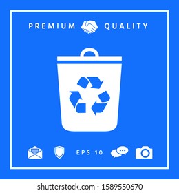 Trash can, recycle bin icon. Graphic elements for your design
