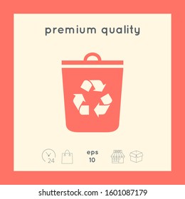 Trash can, recycle bin icon. Graphic elements for your design