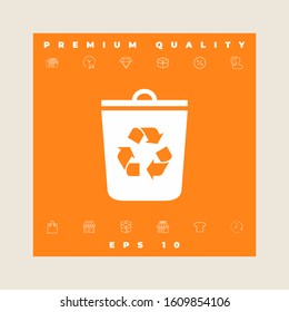 Trash can, recycle bin icon. Graphic elements for your design