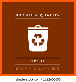 Trash can, recycle bin icon. Graphic elements for your design