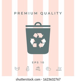 Trash can, recycle bin icon. Graphic elements for your design