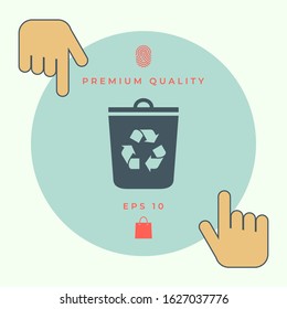 Trash can, recycle bin icon. Graphic elements for your design