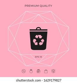 Trash can, recycle bin icon. Graphic elements for your design