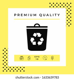 Trash can, recycle bin icon. Graphic elements for your design