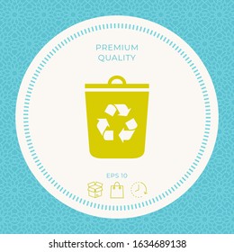 Trash can, recycle bin icon. Graphic elements for your design