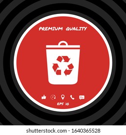 Trash can, recycle bin icon. Graphic elements for your design