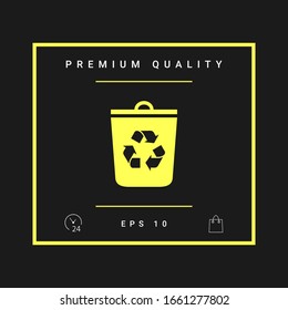 Trash can, recycle bin icon. Graphic elements for your design