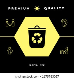 Trash can, recycle bin icon. Graphic elements for your design