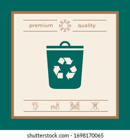 Basura puede, icono de la papelera de reciclaje. Elementos gráficos para el diseño
