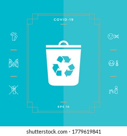 Trash can, recicla el icono de la papelera. Elementos gráficos para su diseño