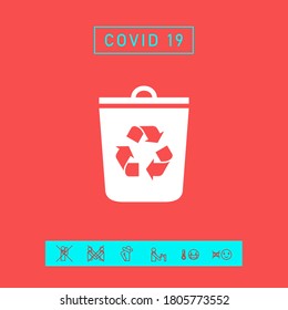 Trash can, recycle bin icon. Graphic elements for your design