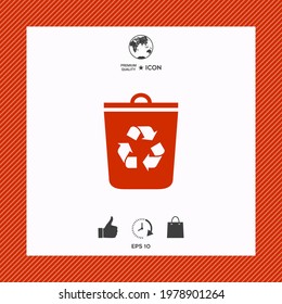 Trash can, recycle bin icon, elements for your design