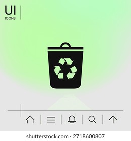 Papelera, icono de papelera de reciclaje, Elementos para su diseño